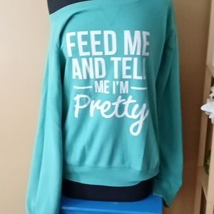Oversized hang off one shoulder sweatshirt